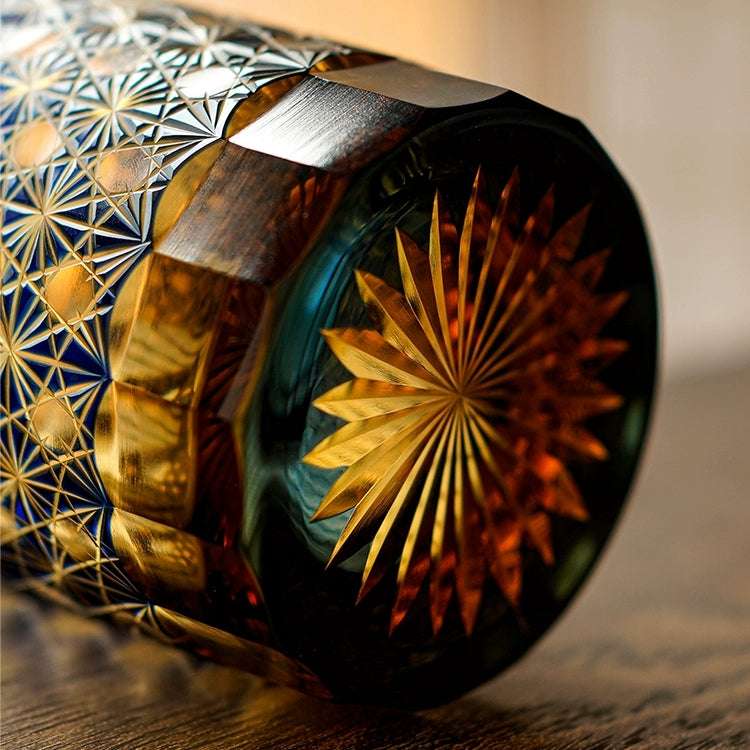 Edo Kiriko Star Chrysanthemum Hand-Cut Whisky Glass