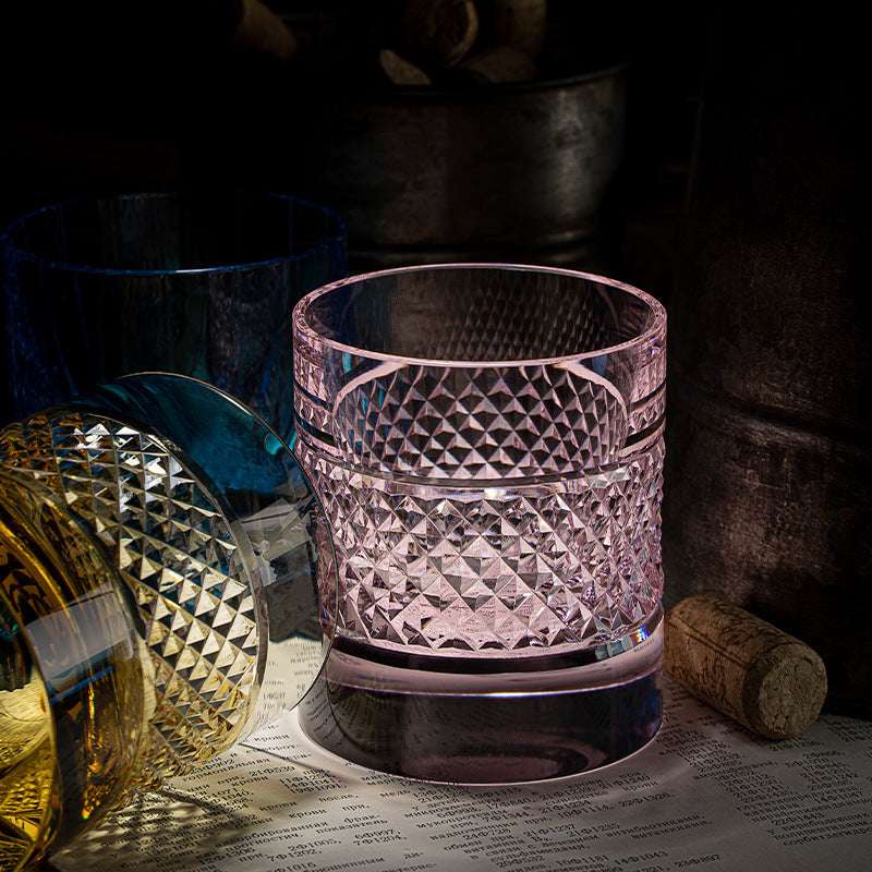 Edo Kiriko Diamond Multi-Color Hand-Cut Whisky Glass