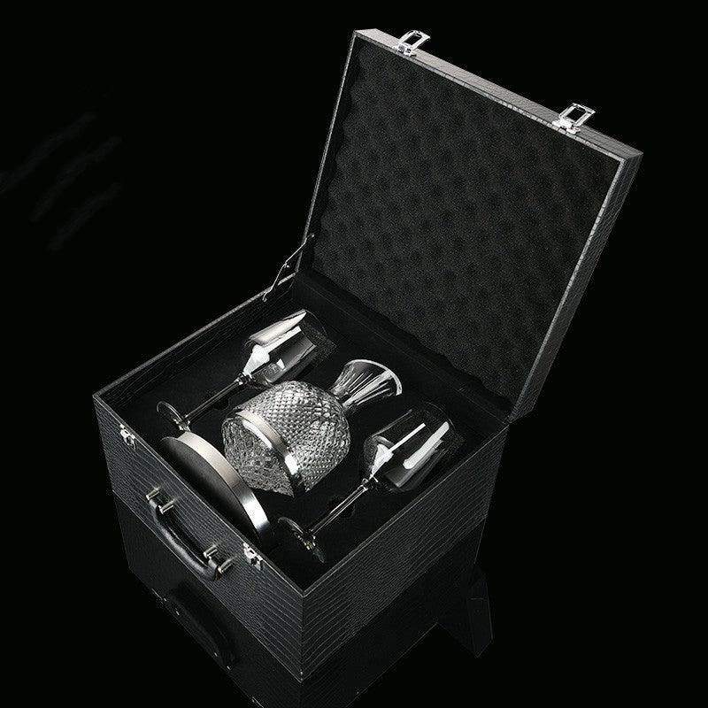 Luxury 360° Rotating Crystal Hand Blown Wine Decanter