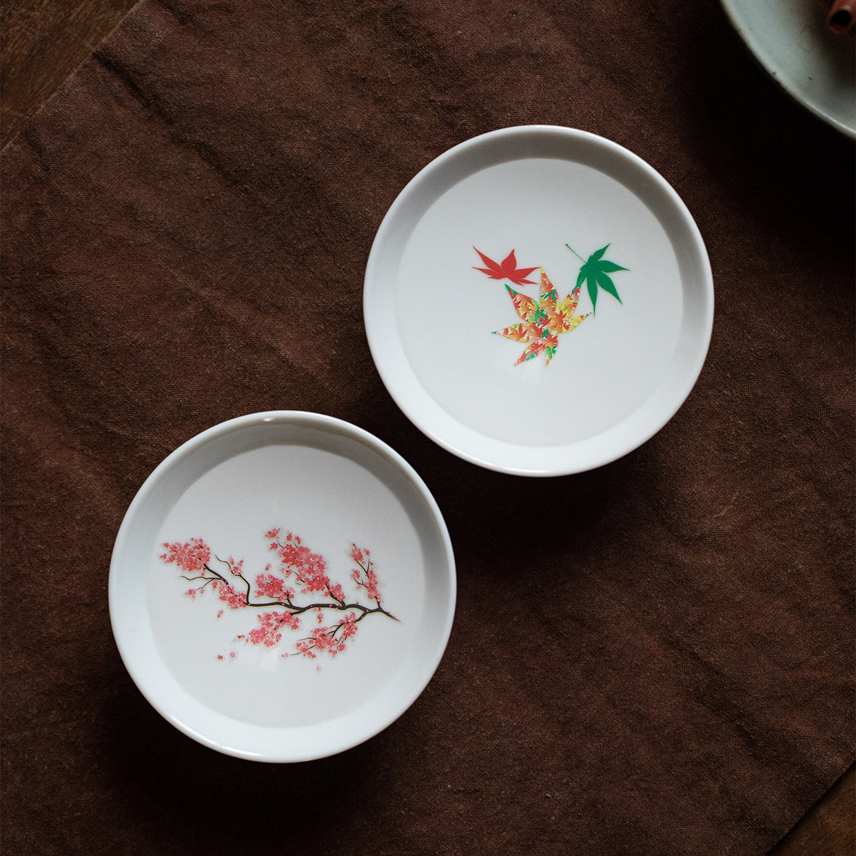 Mino Ware Thermochromic Warm Bloom Sakura Momiji Tea Cup Set