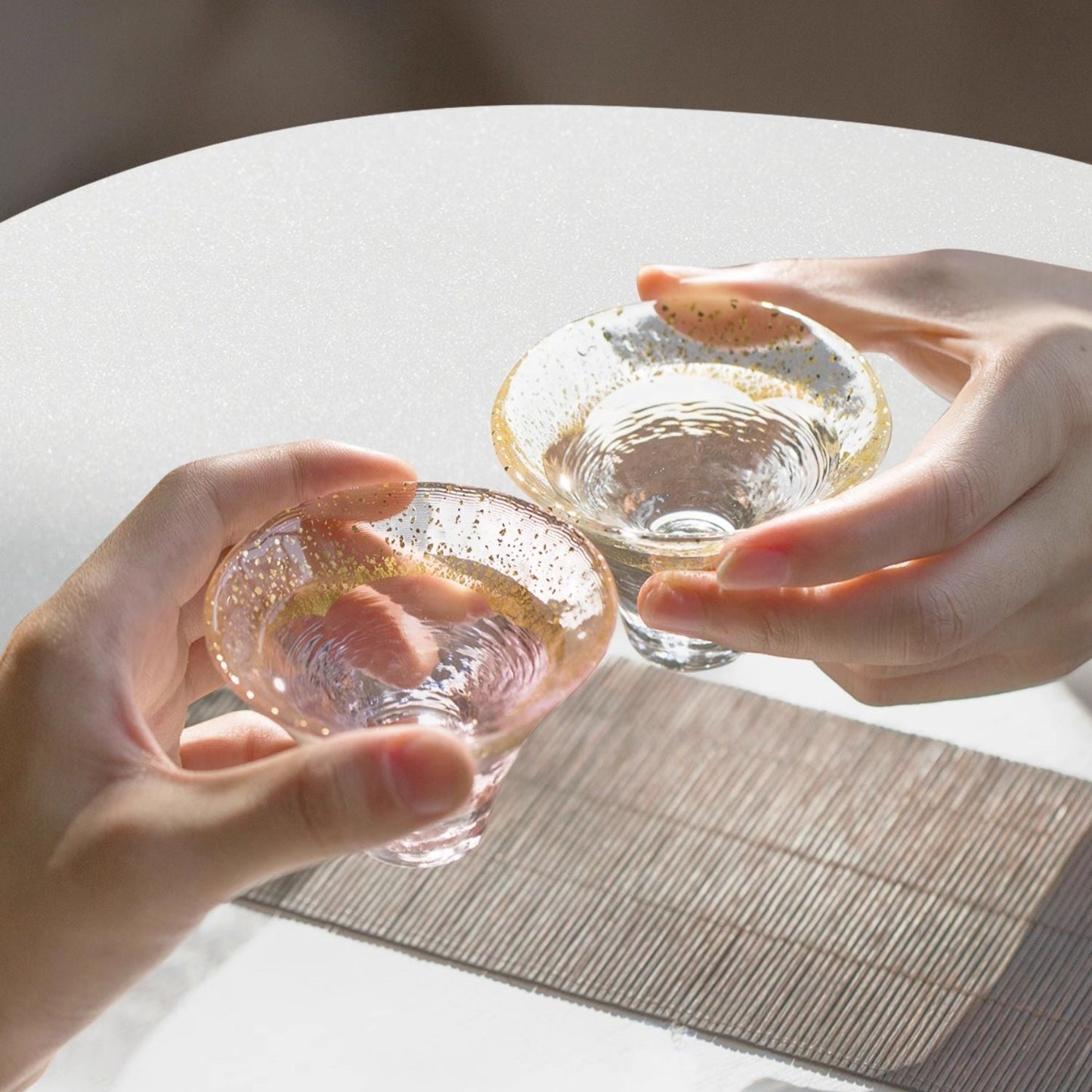 Toyo-Sasaki Handcrafted Kinka & Sakura Fuji Glass Set