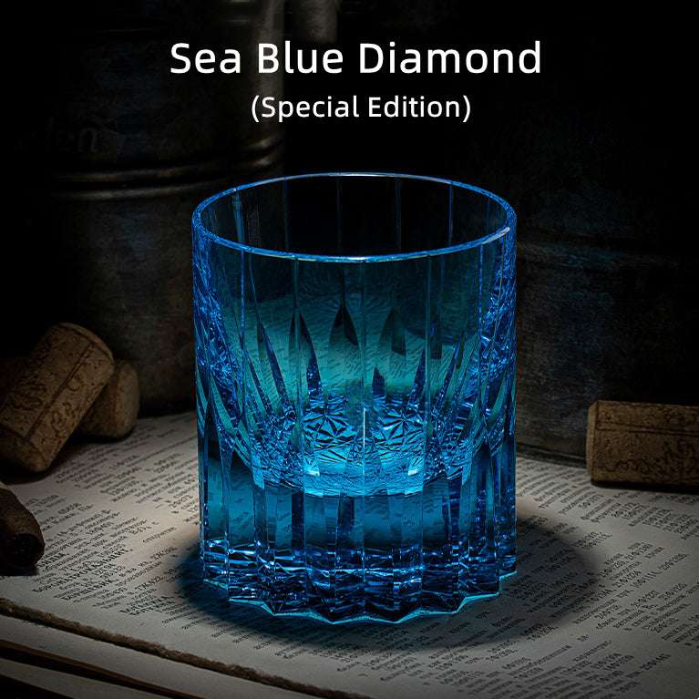 Edo Kiriko Diamond Multi-Color Hand-Cut Whisky Glass