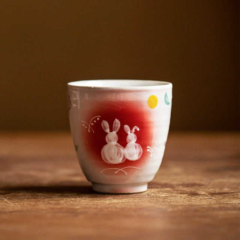Mino Ware Tsukiyo Usagi Couple's Tea Cup Set