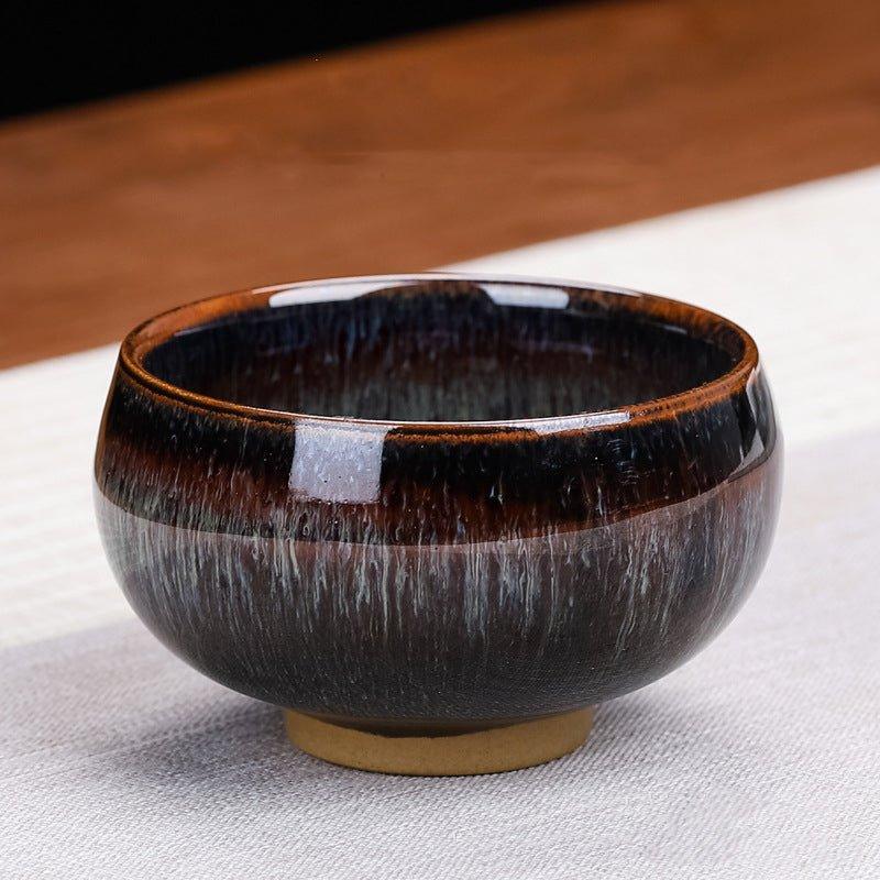 Handcrafted Ceramic Gloss-Glazed Chinese Kung-Fu Tea Cup Gift Set
