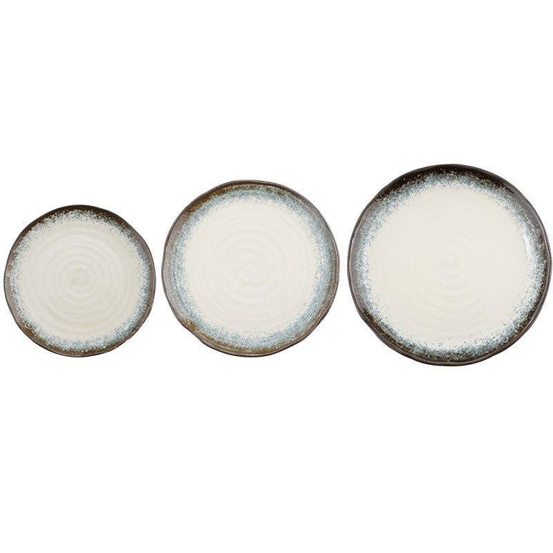 Japanese Mino Ware Handcrafted Kiln-Altered Ceramic Plates