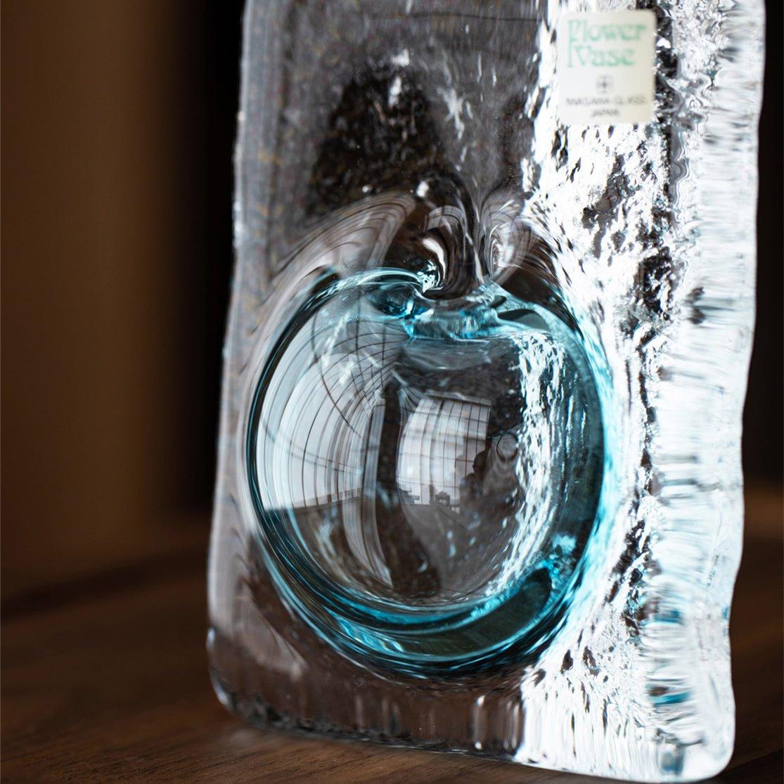 Japanese Iwasawa Handcrafted Ocean Heart Glass Vases