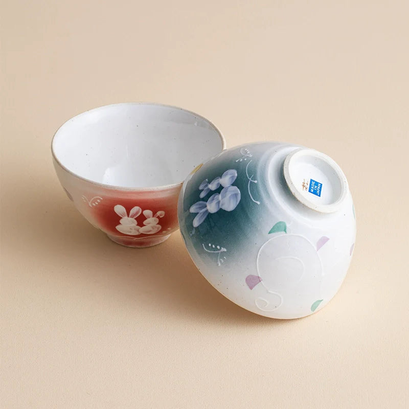 Mino Ware Tsukiyo Usagi Couple's Bowl Set of Two