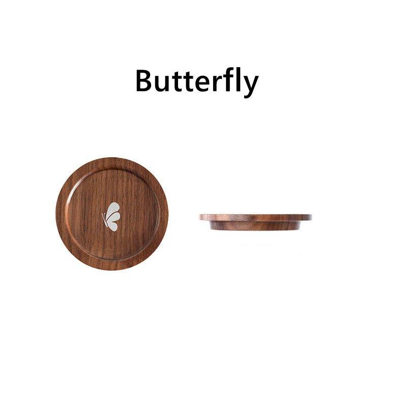 Japanese Rounded Walnut Wood Tea Cup Lid/Coaster