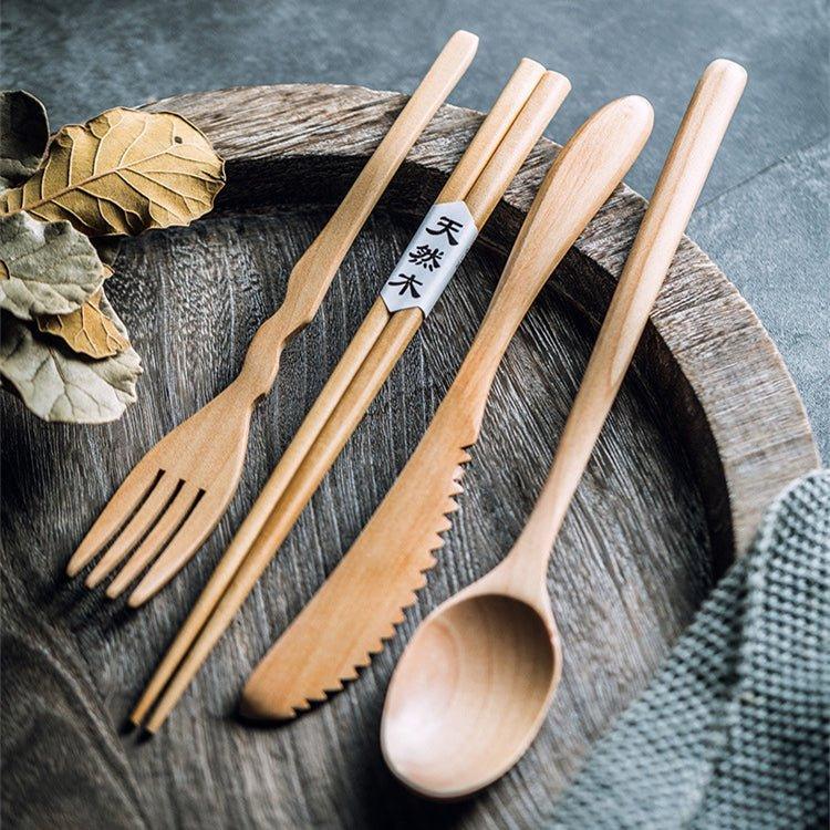 Japanese Plain Style Wooden Utensil Sets