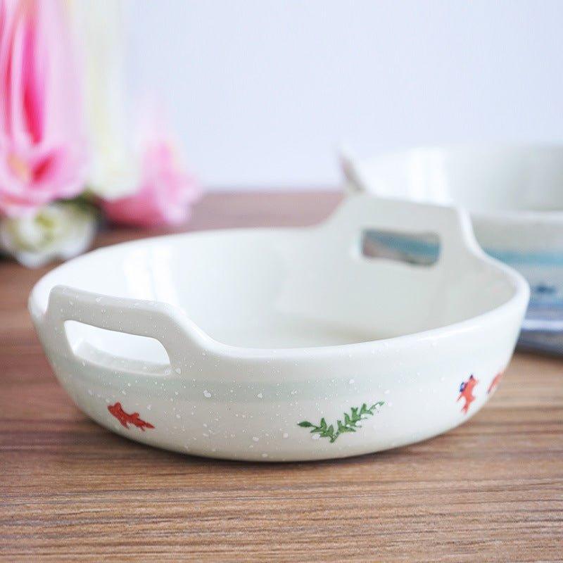 Japanese Handcrafted Ceramic Goldfish Baking Plates