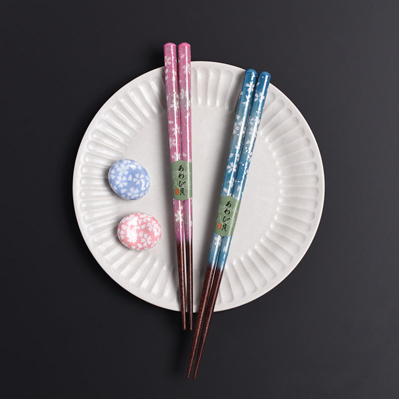 Japanese Handcrafted Sakura Wooden Chopsticks Wedding Gift Set