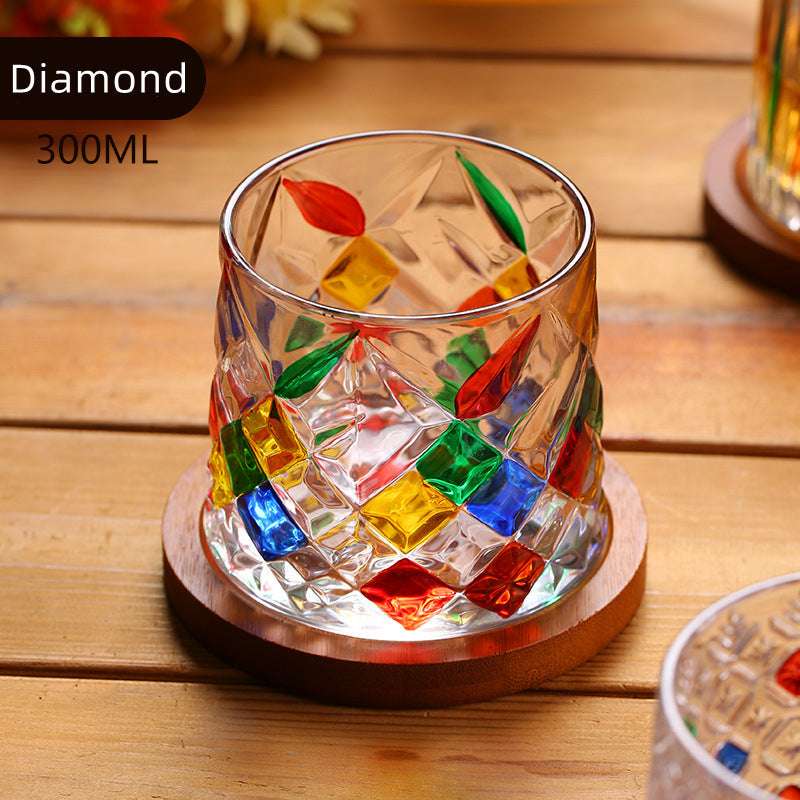 Edo Kiriko Rotating Hand-Cut Whisky Glass