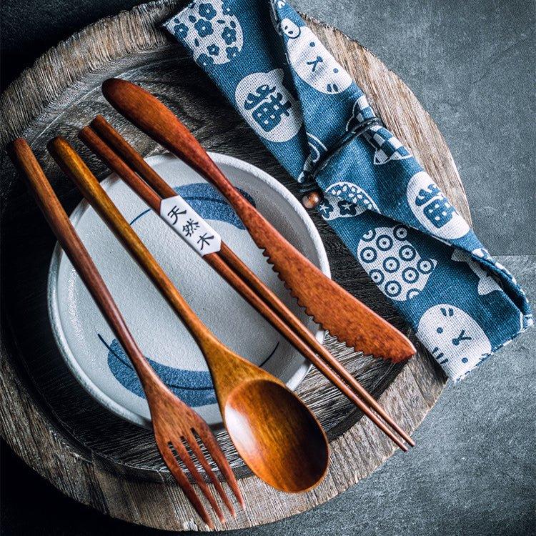 Japanese Plain Style Wooden Utensil Sets