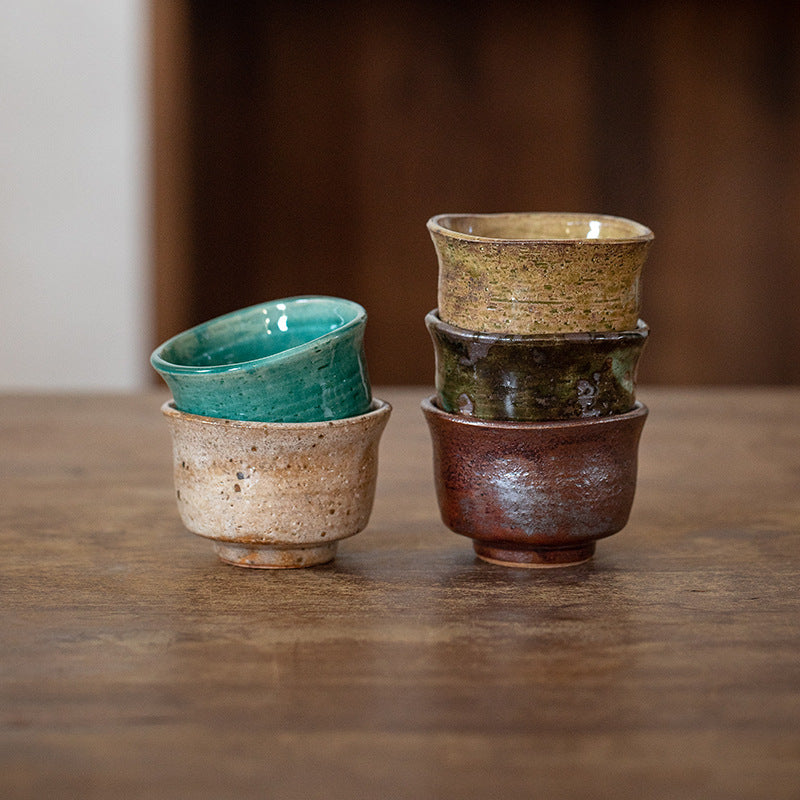 Touji Mino Ware Natural Wave Tea Cup Set of Five