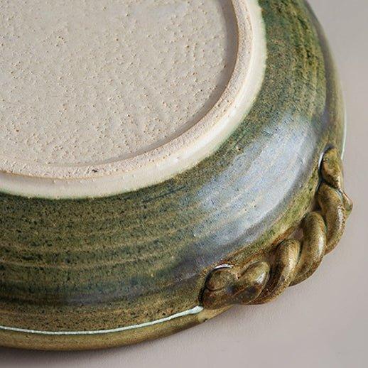 Japanese Handcrafted Curved Ceramic Swirl Plate