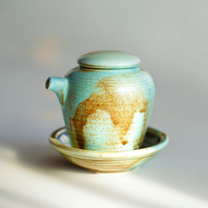 Japanese Handcrafted Vintage Ceramic Soy Sauce Dispenser / Plate