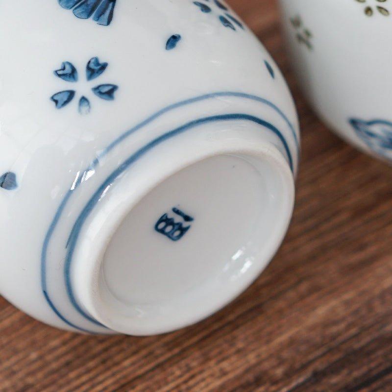 Japanese Hand-painted Ceramic Straight Body Tea Cups