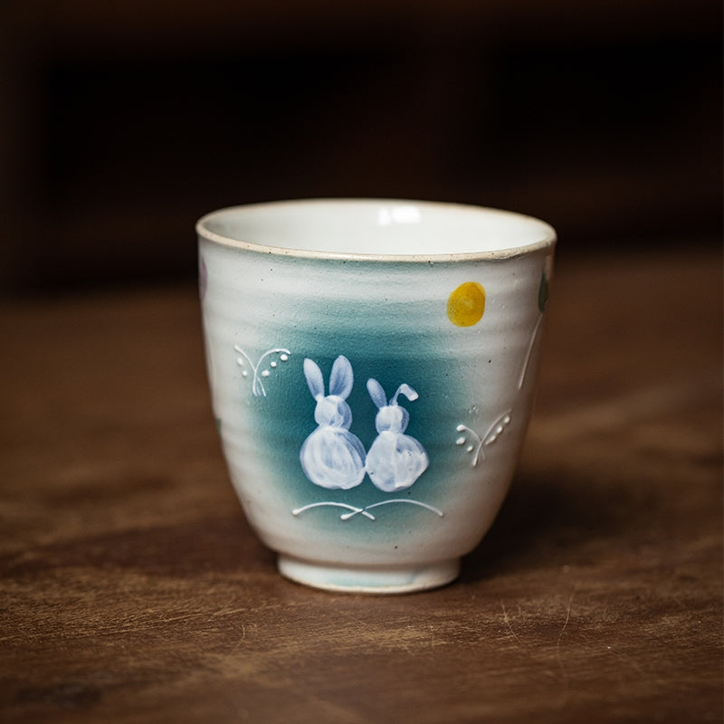 Mino Ware Tsukiyo Usagi Couple's Tea Cup Set