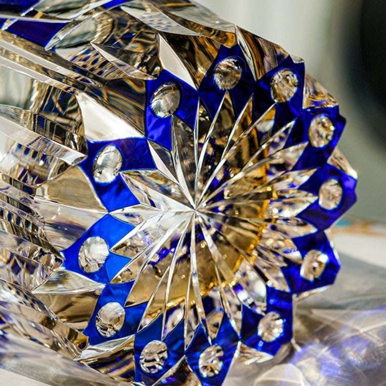 Edo Kiriko Sapphire Motif Hand-Cut Whisky Glass