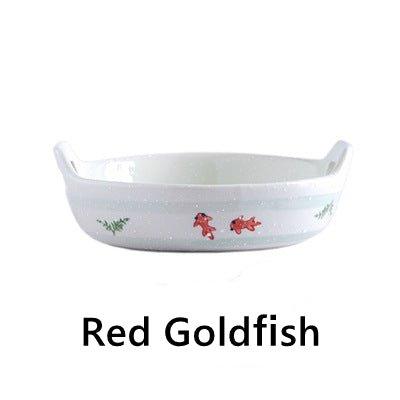 Japanese Handcrafted Ceramic Goldfish Baking Plates