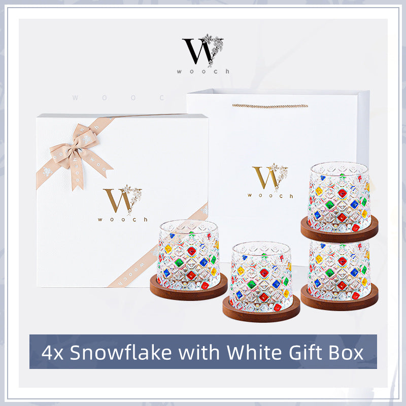 Rotating Multi Color Stained Whisky Glass With Gift Box