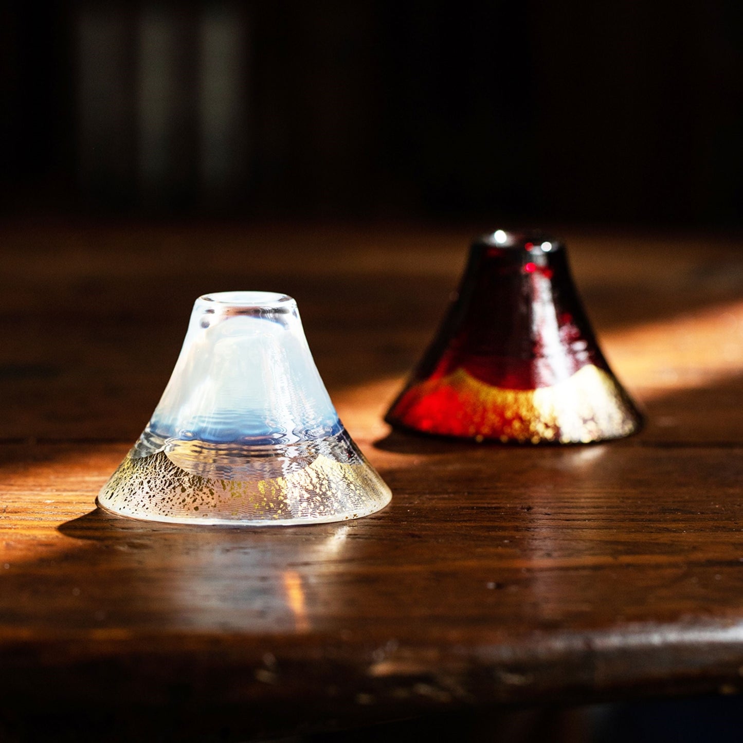 Toyo-Sasaki Handcrafted Shinku & Yuki Fuji Sake Glass Set