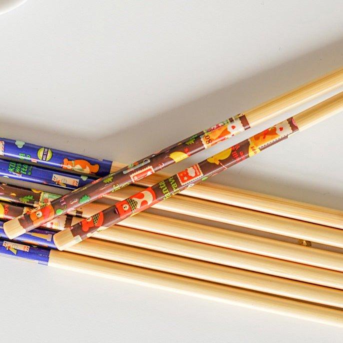 Japanese Bamboo Cartoon Themed Extended Chopsticks Dual Set