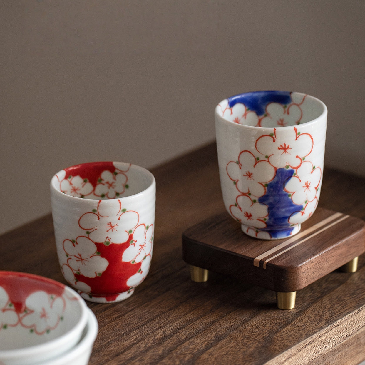 Hasami Ware Handcrafted Hana Miyabi Sakura Couple Teacup Pair
