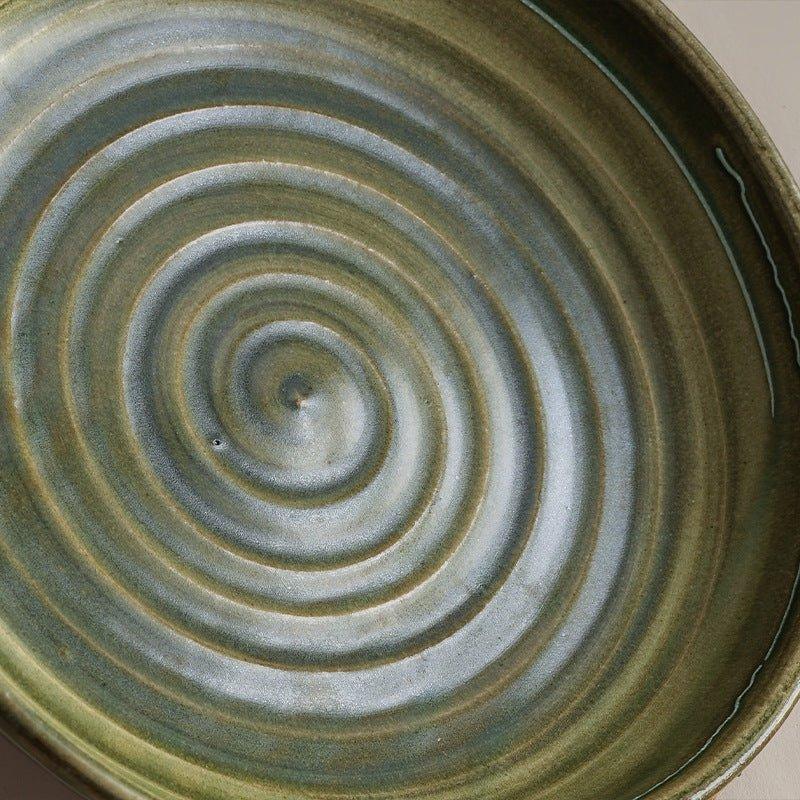 Japanese Handcrafted Curved Ceramic Swirl Plate