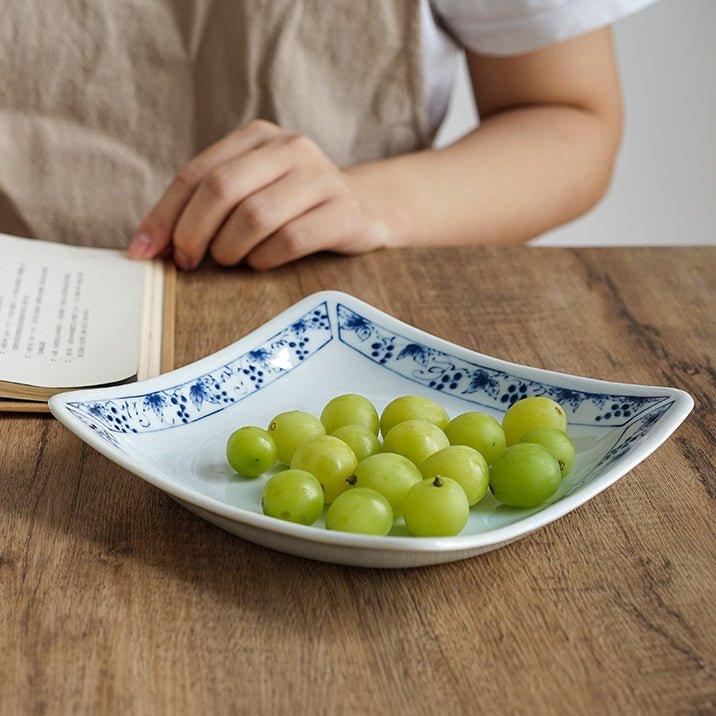 Japanese Handcrafted Mino Ware Ceramic Square Plates