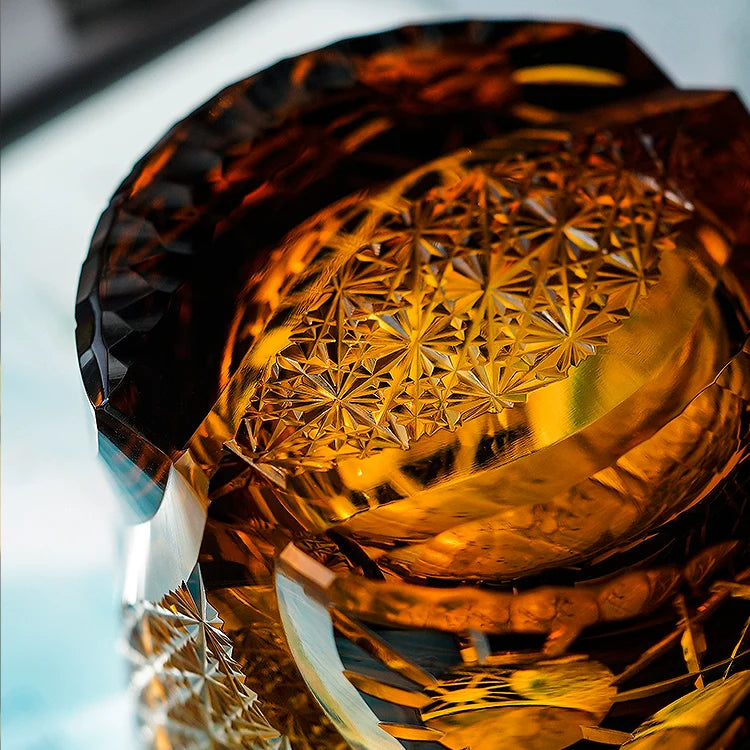 Edo Kiriko Handcrafted Night Jewel Whisky Glass With Wooden Box