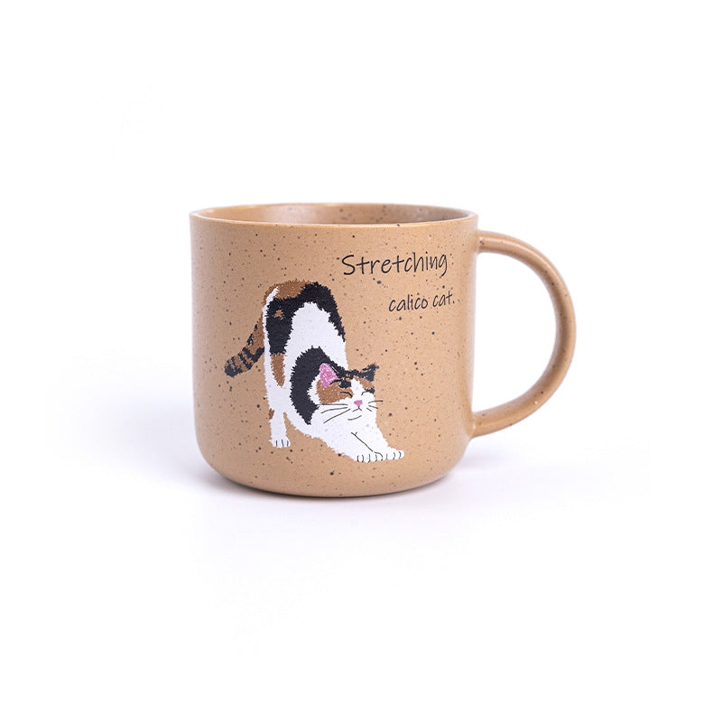 Japanese Handcrafted Mino Ware Neko Ceramic Mug