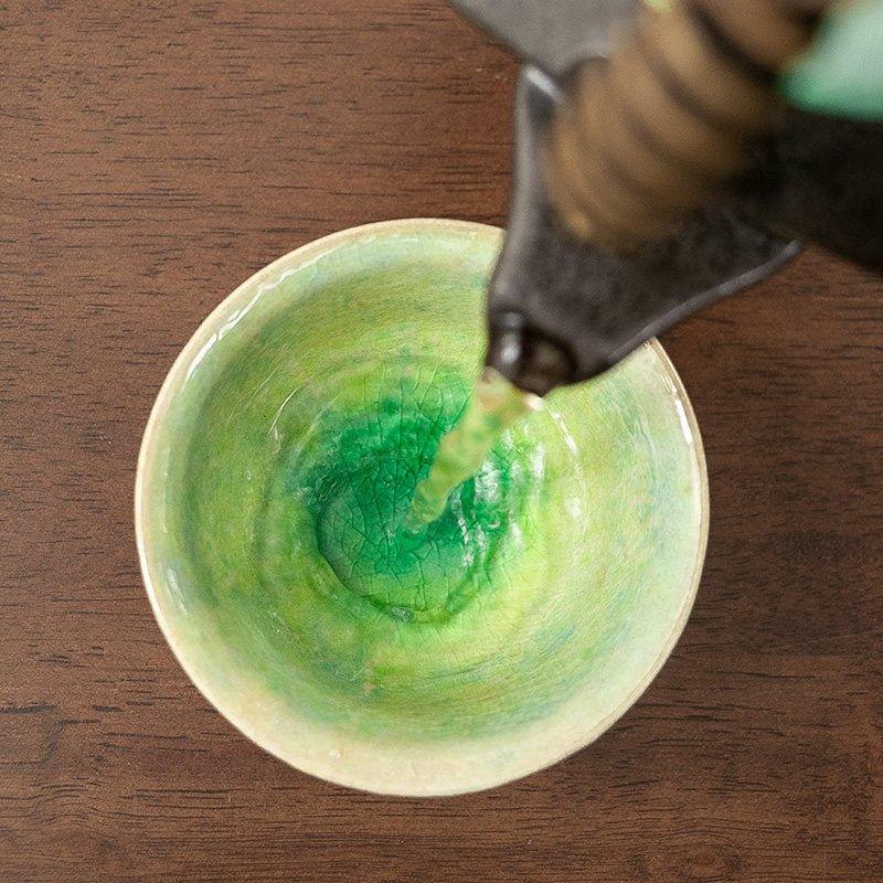 Japanese Mino Ware Handcrafted Ceramic Jade Tea Gift Set