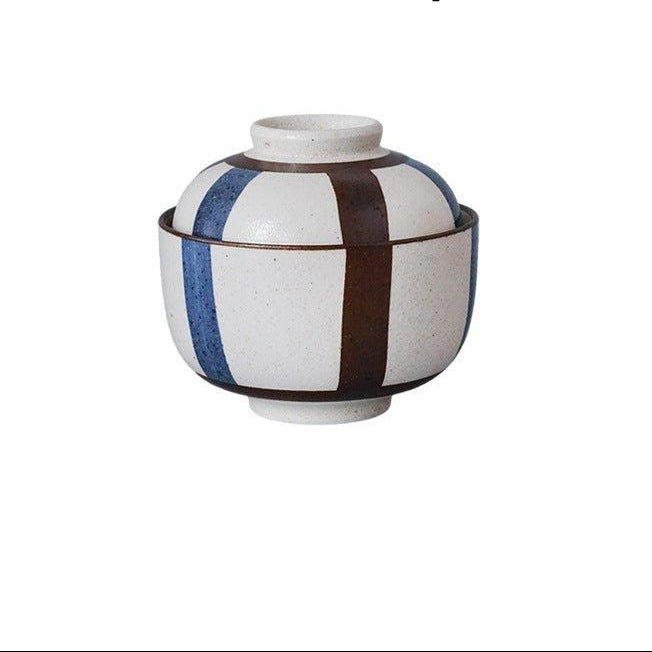 Japanese Handcrafted Ceramic Rounded Bowl With Lid