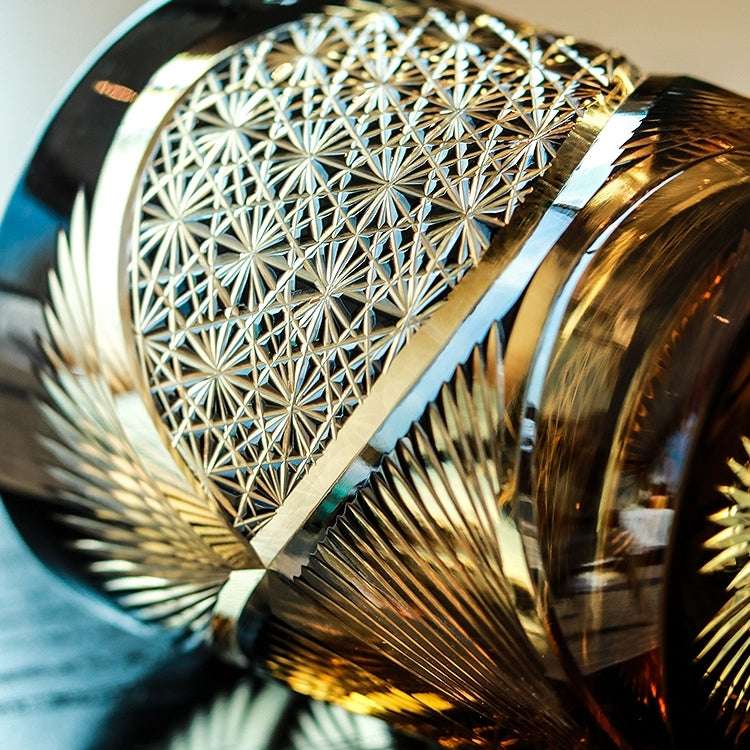 Edo Kiriko Crane Feather Hand-Cut Whisky Glass