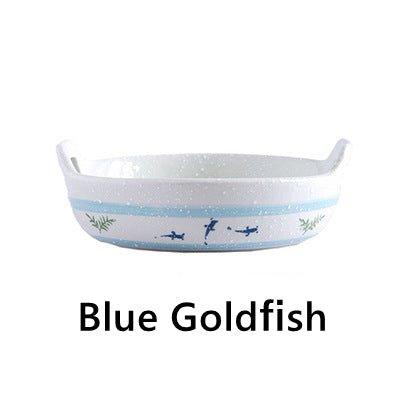 Japanese Handcrafted Ceramic Goldfish Baking Plates