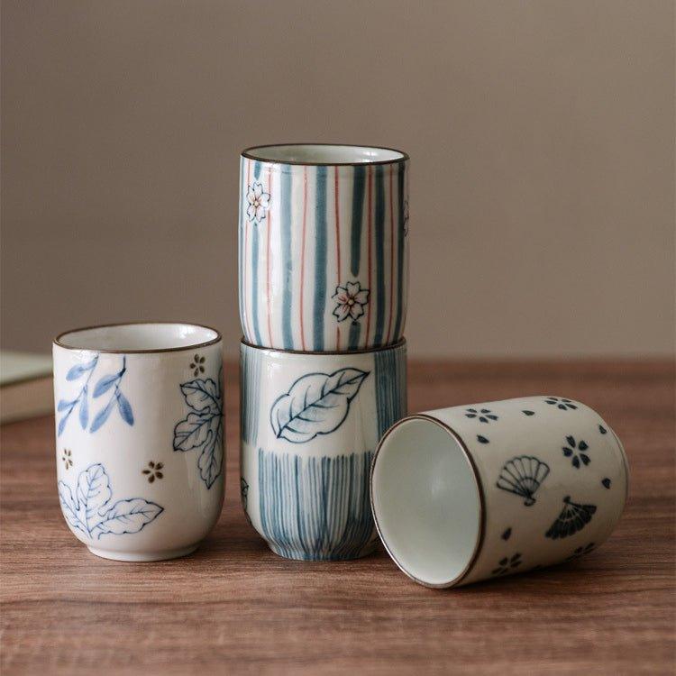 Japanese Hand-painted Ceramic Straight Body Tea Cups