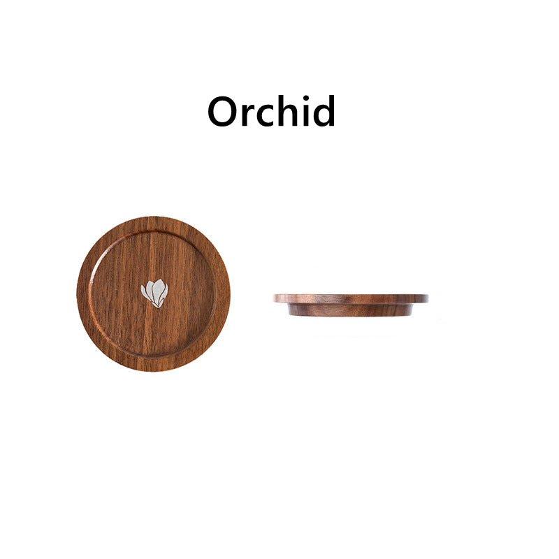 Japanese Rounded Walnut Wood Tea Cup Lid/Coaster