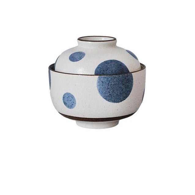 Japanese Handcrafted Ceramic Rounded Bowl With Lid