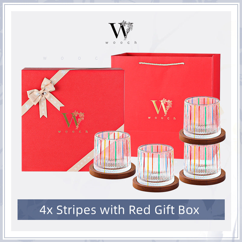 Rotating Multi Color Stained Whisky Glass With Gift Box