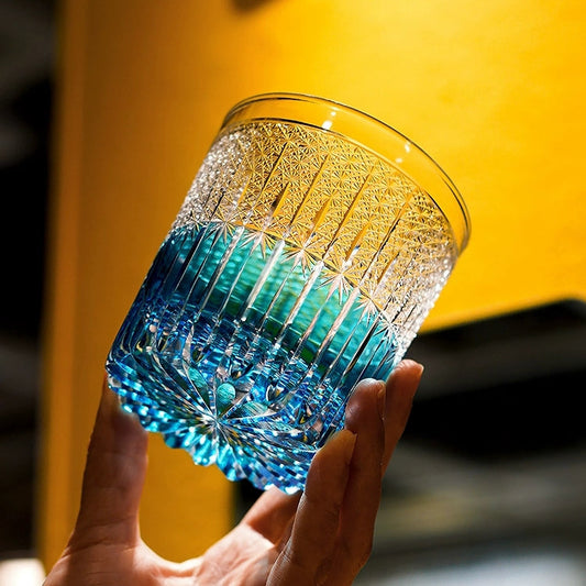 Edo Kiriko Handcrafted Stellar Nexus Whisky Glass – A Cosmos in Crystal