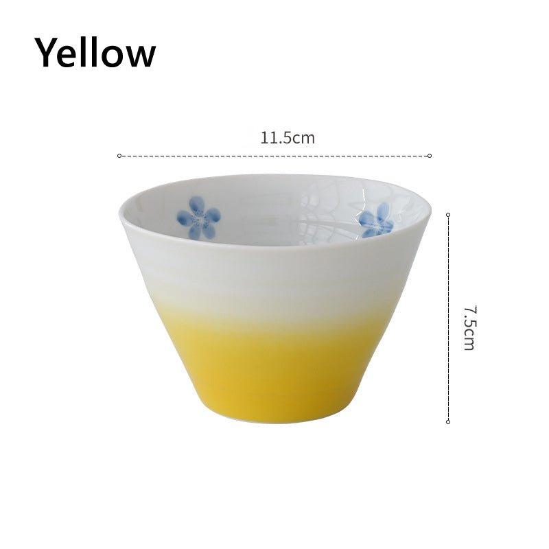 Japanese Handcrafted Arita Ware Ceramic Gradient Ombré Conical Bowls