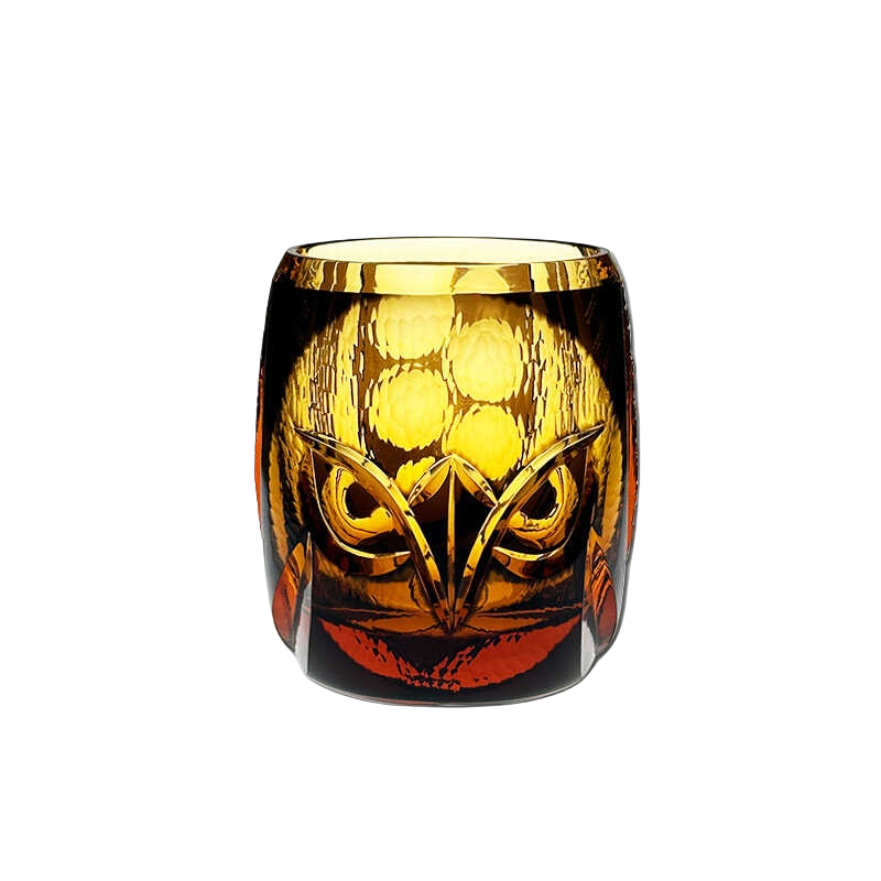 Edo Kiriko Owl Whiskey Glass
