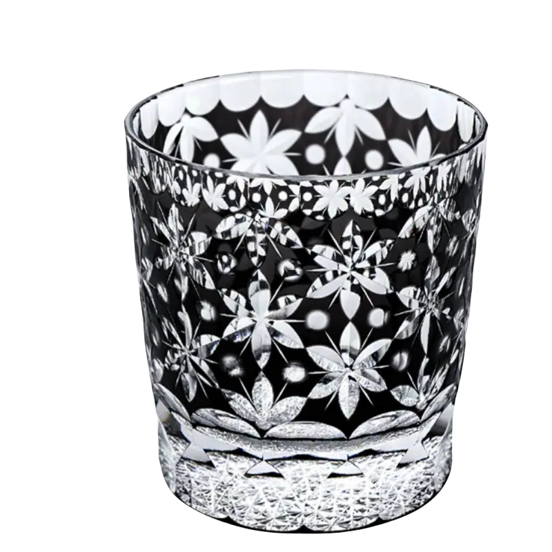 Edo Kiriko Sakura Snow Whiskey Glass