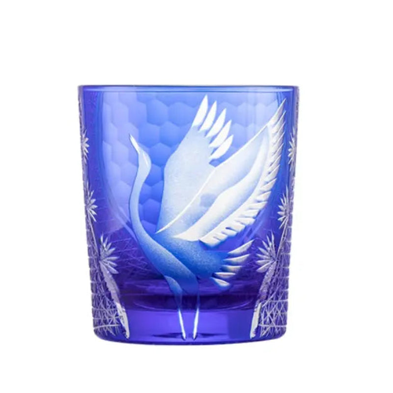 Edo Kiriko Whiskey Glass flying Crane