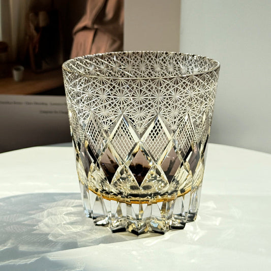 Edo Kiriko Whiskey Glass-Star Shield