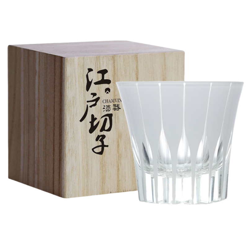 Vintage White Star-shaped Wabi-sabi Edo Kiriko Whiskey Glass