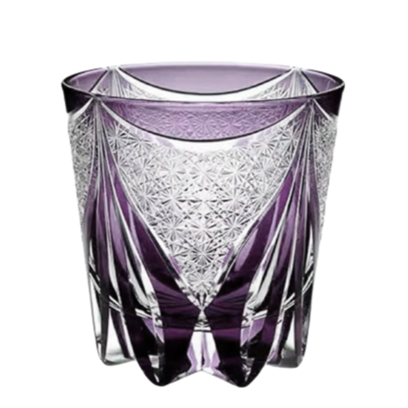 Edo Kiriko Whiskey Glass-Purple Ice