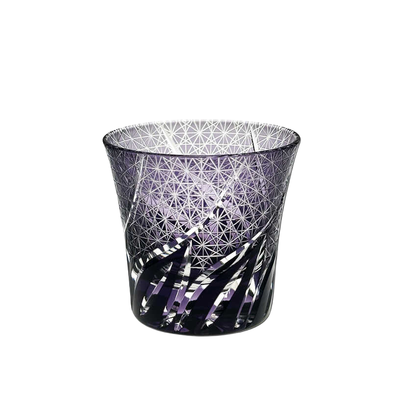 Purple Afterglow Edo Kiriko Whiskey Glass