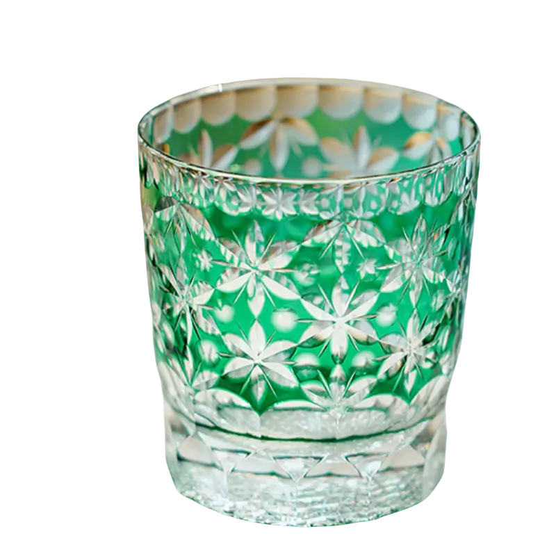 Edo Kiriko Sakura Snow Whiskey Glass